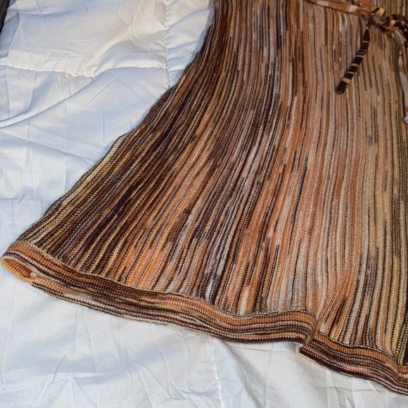 NWOT Axcess Liz Claiborne fit to flare stripe retro style tie waist top med - Picture 4 of 14